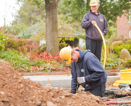 Gas crew working in neighborhood