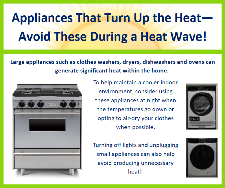 appliances to avoid in a heat wave