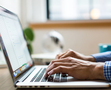 A person working on a laptop